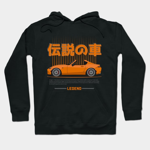 Tuner Orange ND Miata Roadster JDM Hoodie by GoldenTuners